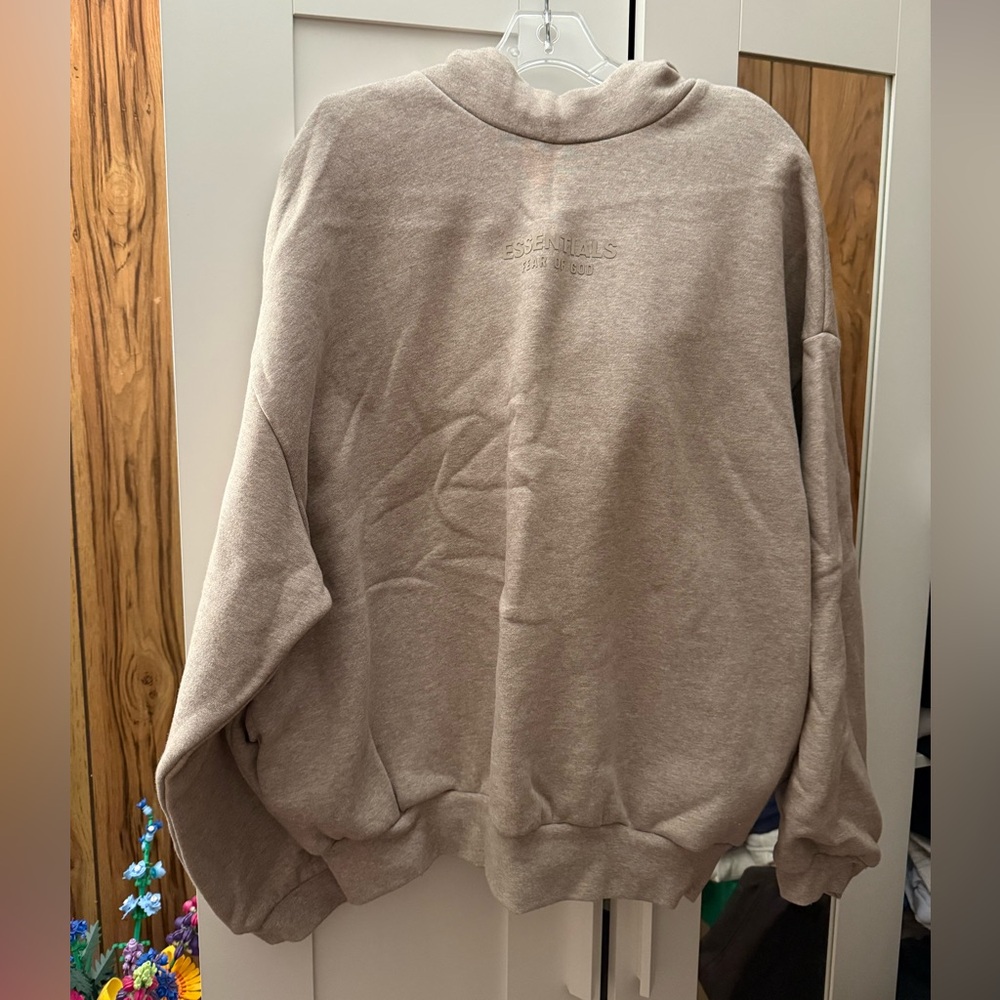 Fear of God Essentials Men's Beige/Oatmeal Crewneck/Scoop neck Hoodie